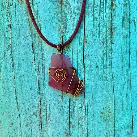 Hand Crafted Jewelry - *SOLD* Rare purple sea glass necklace